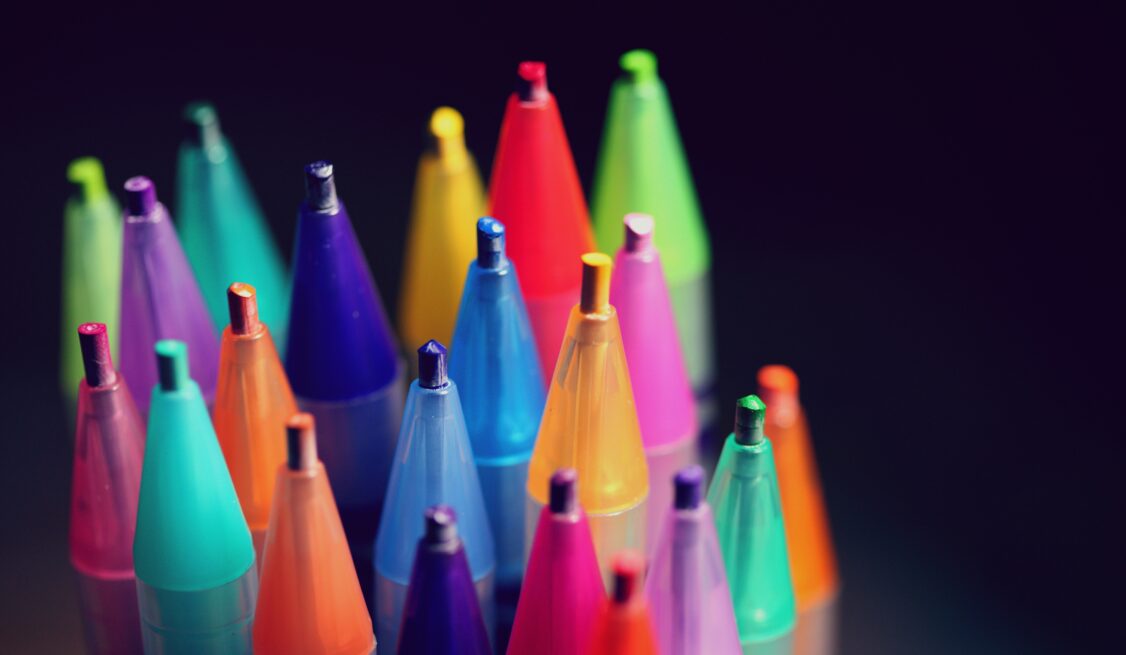 A diverse set of colored pencils