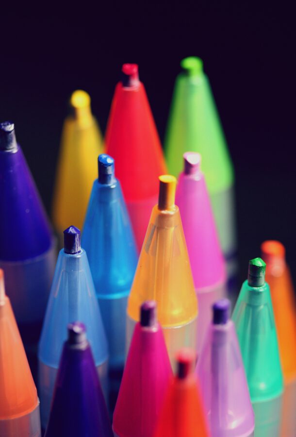 A diverse set of colored pencils